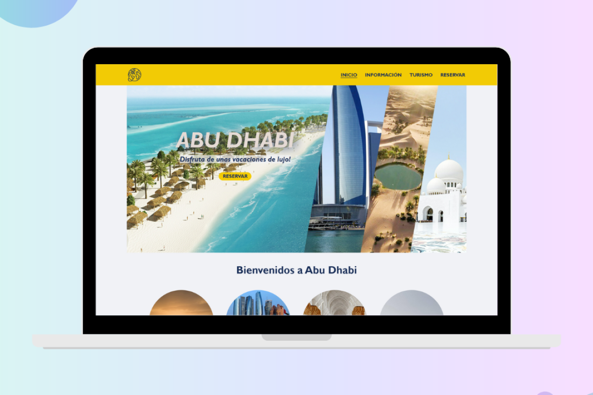 Diseño web información Abu Dhabi